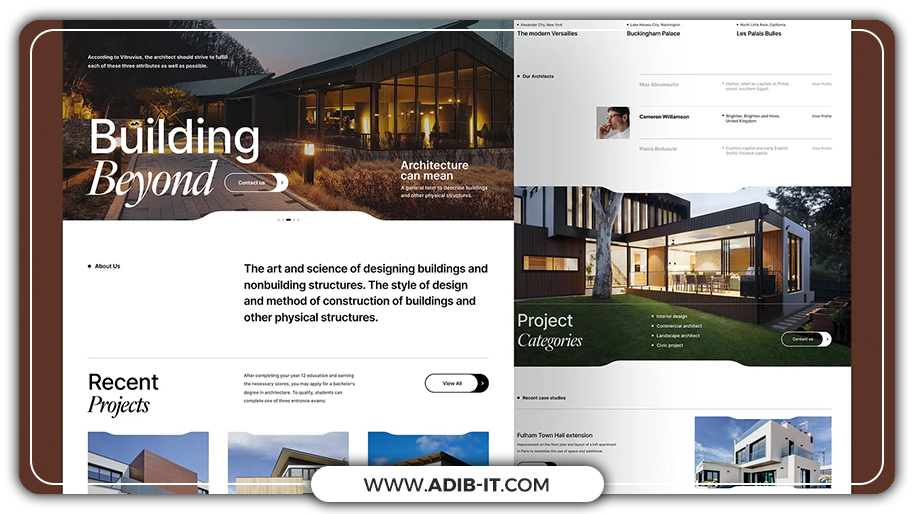 نمونه سایت معماری موفق ایرانی و خارجی